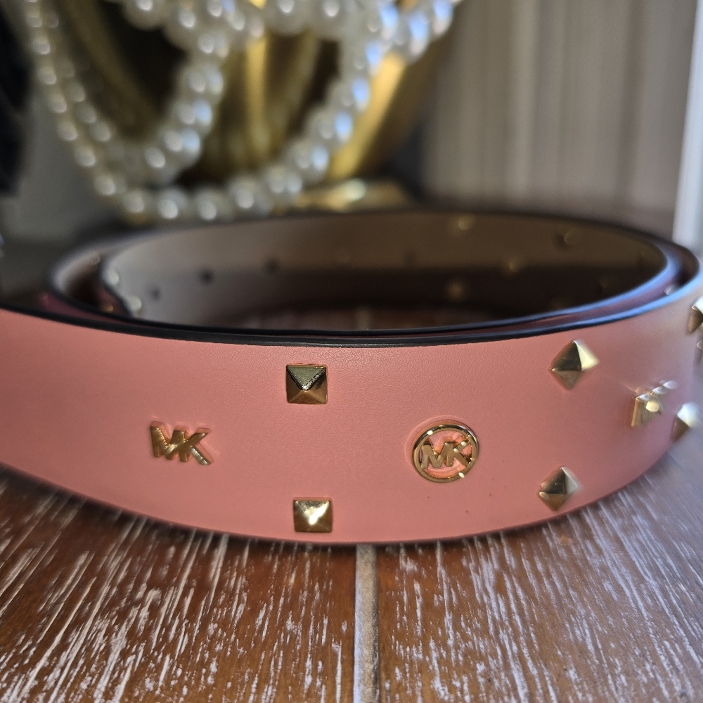 Michael Kors Pink Gold Studded Belt
